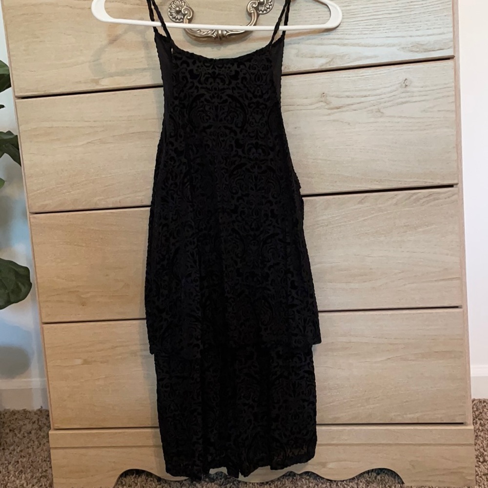 Black velvet romper